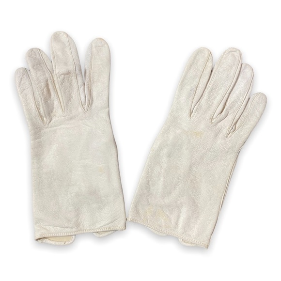 Accessories Lot Of 5 Vintage White Leather Driving Gloves Size 6 12